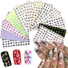12 färger holografiska brev 3d nagelkonst klistermärken gamla engelska ord naglar klistermärke dekaler för kvinnor tjejer diy