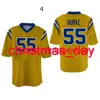 Zszywane mężczyzn Kobiety Młodzież nastoletni film Jersey #55 Burke Football Jersey Hafdery Custom XS-5xl 6xl