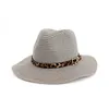 Femmes Hommes Chapeau Été Soleil Herbe Chapeau De Paille Mer Plage Caps Jazz Sunhats Homme Femme Large Bord Chapeaux Mode Ceinture Léopard Voyage Sunhat 2022 En Gros