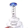 Royal 6.5'' classical bongs Double barrel recyler oil rig glass bubbler water pipes glass bong glass somking bong hookah bong 14.5 Joint size