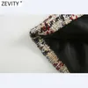 Zevity Femmes Vintage Plaid Motif Imprimer Manteau De Laine Femme Chic À Manches Longues À Double Boutonnage Outwear Vestes Tops CT629 211019