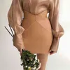 Женская PU Bodycon Сексуальная короткая юбка с высокой талией Искусственная кожаная кожаная мини-юбки женские весенние летние моды дамы днища 210619