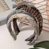 Fashion Tecido grosso Headbands Mulheres Head Head Faixas Headwear Elastic Hairbands Elegante Bezel Acessórios De Cabelo Vintage Headband