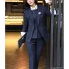 Professional wear ladies suit high quality fabric Slim long sleeve striped jacket overalls female interview set 210527