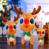 زينة عيد الميلاد مع أجراس الفخامة ألعاب لعبة Deer Dolls دمى الأطفال يقدمون الهدايا لطيفة الزخرفة عيد الميلاد