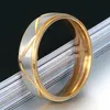 Titanium Steel Lovers Couple Band Rings 4mm 6mm Gold Color Wave Pattern Wedding Promise Finger Ring For Women Men Engagement Jewelry Hip Hop Accessories