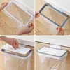 Kök Storage Organization Portable Plastic Warbage Hanging Rack med Cover Cabinet Door Trash Holder Food Organizer Dry Shelf Accessori