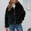 gilet noir en fausse fourrure