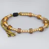 Fehame filo di cotone fatto a mano vintage perline di rame tibetano braccialetti con corda fortunata braccialetti per donna uomo bracciali catena a maglie