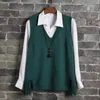 V-hals trui vest vrouwen casual losse omzoomde student gebreide halter Koreaanse versie van de wilde lente jumper meisje 210819