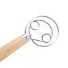 NEW13inch Danish Whisk Dough Egg Beater Coil Agitator Tool Bread Flour Mixer Wooded Handle Baking Accessories Kitchen Gadgets ZZF12755