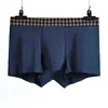 4 Teile/satz Neue Hohe Qualität Herren Unterwäsche U Konvexen Boxer Shorts Sexy Weichen Männlichen Höschen Plaid Atmungsaktive Unterhose Größe L--3XL H1214