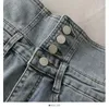 Women's Shorts Tie Bow Denim 2021 Summer Autumn Women High Waist Single-breasted Jeans Ladies A-Line Wide Legged Casual