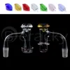 Beracky Deux Styles Pleine Soudure Bord Biseauté Fumer Terp Slurper Quartz Banger Avec Diamant Caps 2pcs 6mm Ruby Pearls 20mmOD Nails Pour Verre Bongs Dab Oil Rigs Pipes