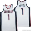 Gonzaga Bulldogs 1 Jalen Suggs Jerseys 대학 농구 코리 Kispert Ayo Dosunmu Luka Garza 이사야 간 Scottie Barnes Marcus Carr Macio Teugue Bouknight NCAA