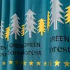 Forest Embroidered Curtains For Living Room Green Tree Darkening Pastoral Simple Kids Boys Nursery Bay Window Tende Curtain & Drapes