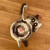 Livre por coasters marinhas engraçado brinquedo artesanal gato bunda crochet bebida tapete de copo antiderrapante xícaras tapete case housewarming presente para gatos amante yt199505