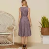 Little Dot Brown Retro-Hepburn-Stil ärmelloses Damenkleid, flauschige Maxikleider für Damen X0521
