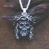 Pendentif Colliers Rétro Punk En Acier Inoxydable Fantôme Crâne Masque Collier De Mode Animal Moto Chaîne Mâle Évider Cadeaux En Gros