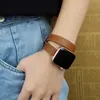 Fashion Double Tour Smart Straps For Apple Watch Ultra 49mm Band 41mm 45mm 40mm 44mm 42/38mm Women äkta läderarmband Iwatch Series 8 7 3 4 5 6 SE Ladies Strap