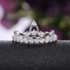 Princess Diamond Cubic Zircon Crown Ring Cluster Rings Band för kvinnor Fashion Engagement Wedding Jewelry Gift Will and Sandy