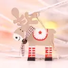 Christmas Wooden Elk Pendant Christmas-Tree Ornaments Decorations Colored Fawn