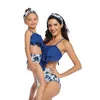 Mommy Me Swimsuit Swimwear Beachwear Mother Swimsuits Family Matching Mom And Daughter Bathing Suit 210417