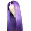 흑인 여성을위한 긴 스트레이트 합성 레이스 전면 가발 중간 부분 Greenpinkblue Purple Color Machina Made Wigh Natural Scalp C1696588