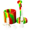 Hookahs Portátil 5inches Silicone Bong Tubulações de Água Removível Reciclador Dab Rig para Fumo Inquebrável Cor Impressão Bongs Silicones