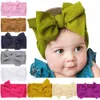 34 Colors Baby Knot Headband Girls Big Bow Princess Nylon Elastic Bowknot hairband Turban Solid Headwear Head Wrap Hair Band Accessory