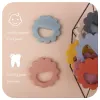 Mordedores de silicona para bebés, chupetes para niños pequeños con forma de flor, anillo mordedor, juguetes para la dentición