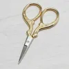 Stainless Steel Handmade Scissors Round Head Nose Hair Clipper Retro Plated Household Tailor Shears Embroidery Sewing Beauty Tools DHT02