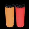 US warehouse 20oz Straight Sublimation Luminous Tumblers glow in dark stainless steel Skinny Cup