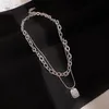Choker Chokers MagicViki Korean Version Of Hip-hop Letter Tag Necklace 2023 Female Fashion Clavicle Chain Ins Tide Double-layer Bloo22