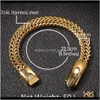 Link armbanden sieraden mode titanium roestvrij staal franco ketens hiphop goud vergulde armband zware straat rapper polsband ketting juweel juweel