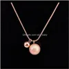 Necklaces & Pendants Jewelry Drop Delivery 2021 Famous Stainless Steel Geometric Cute Love Ball Bead Shape Snake Chain Pendant Necklace Rose