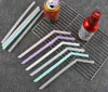 200 pièces paille à boire en Silicone multicolore pailles réutilisables pliées droites maison barre accessoire tube