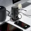 Multipresa verticale multipla Presa elettrica EU Presa a 9 vie Tower Porte USB-C Cavo da 2 m Protezione da sovratensione da cortocircuito porta video indipendente dalla luce