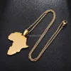 Gold Africa Map Necklace Stainless steel Maps pendant necklaces chains hip hop fashion jewelry for women men will and sandy