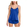 Sleepwear das mulheres Curto conjunto pijama para mulheres pijama conjunto doce macio confortável sem mangas camisetas shorts pijamas para mulheres q0706