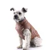 Водонепроницаемая из искусственной кожи домашнее животное куртка зимняя теплая одежда для маленьких сгущенных щенок одежда чихуахуа жилет Teddy Pug 211027