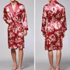 Plus Size Męskie Bathrobe Silk Kimono Z Długim Rękawem Szlafrok Szlafroki Drukuj Satin Piżamy Mężczyźni Noc Peignoir Homme