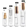 3ml 6ml 10ml 20 ml Klar glas Parfym Sprayflaska Tomma kosmetiska behållare med Atomizer Gold Silver Cap Flaskor