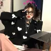 Nomikuma Höst Vinter Kvinnor Sweater Korean Love Heart Stickade Pullover Toppar Kausal Långärmad O-Neck Pull Femme B037 210914