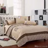 패션 간단한 갈색 톤 패턴 침구 세트 표지 표범 인쇄 duvet 퀼트 커버 베개 케이스 침대 시트 세트 침구 덮개 장식