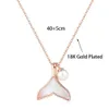 Summer Holiday Shell Fish Tail Pendant Women Mermaid Necklace With Pearl Stainless Steel Ladies Clavicle Chain Jewelry Gift