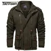 Tacvasen engrossar engrossar casaco alinhado masculino jaqueta com capuz jaqueta quente inverno casaco quente outdoor cargo outwear windbreaker parka homem 211217