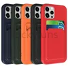 För iPhone 12 Fodral MINI 11 PRO XR XS Max X 6S 7 8 Plus TPU Mjuk gummi Silikon Mobiltelefon Matte Slim Cover Luxury med kreditkortsäck Slots Monokromatisk verksamhet