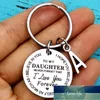 Crianças chaveiro para minha filha filho letras keychain diy bolsa keyring carro acessórios família crianças de aço inoxidável jóias presentes