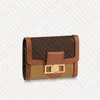 M68725 DAUPHINE COMPACT WALLET Designer إمرأة قماش PORTEFEUILLE زيبي مضغوط عملة محفظة حامل بطاقة Victorine حقيبة مفاتيح صغيرة Pochette ملحقات Cle Hobo